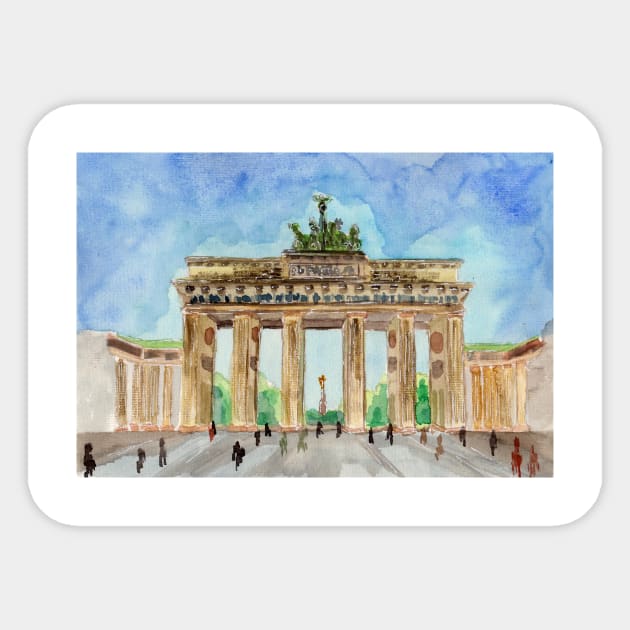 Brandenburg Gate Watercolor Sticker by ZeichenbloQ